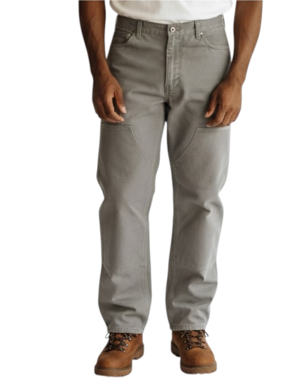 CARHARTT Relaxed Fit Canvas Straight Leg Work Pants Size 42 x 32 in Gray
